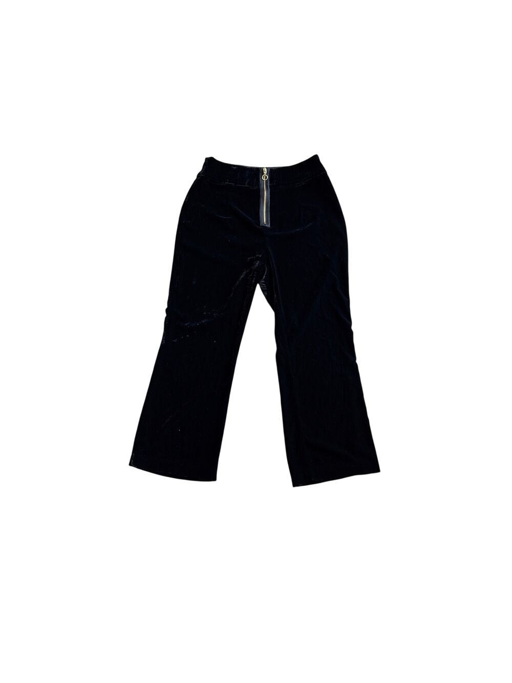 For Love and Lemons Velvet Silk Cropped Pants Gold Zip Size Small